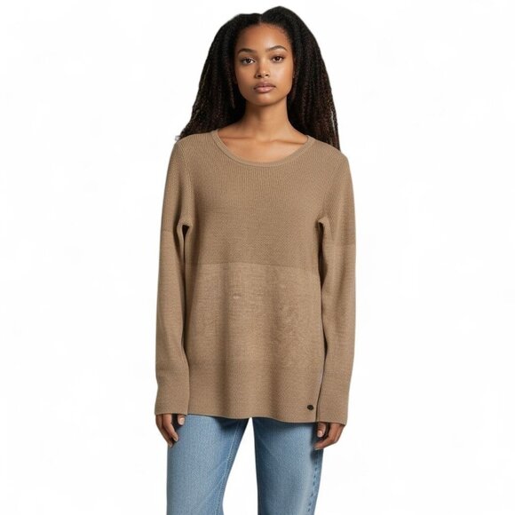 Royal Robbins Sweaters - Royal Robbins Women's Wool Blend Camel Brown Textured Knit Sweater Small